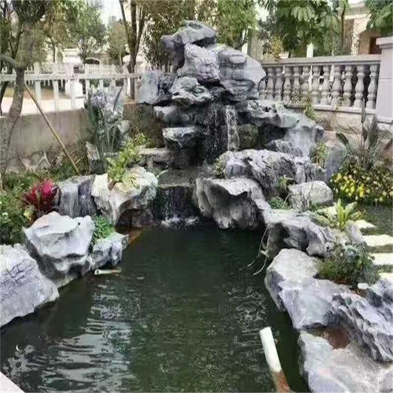 咸阳庭院假山鱼池图片